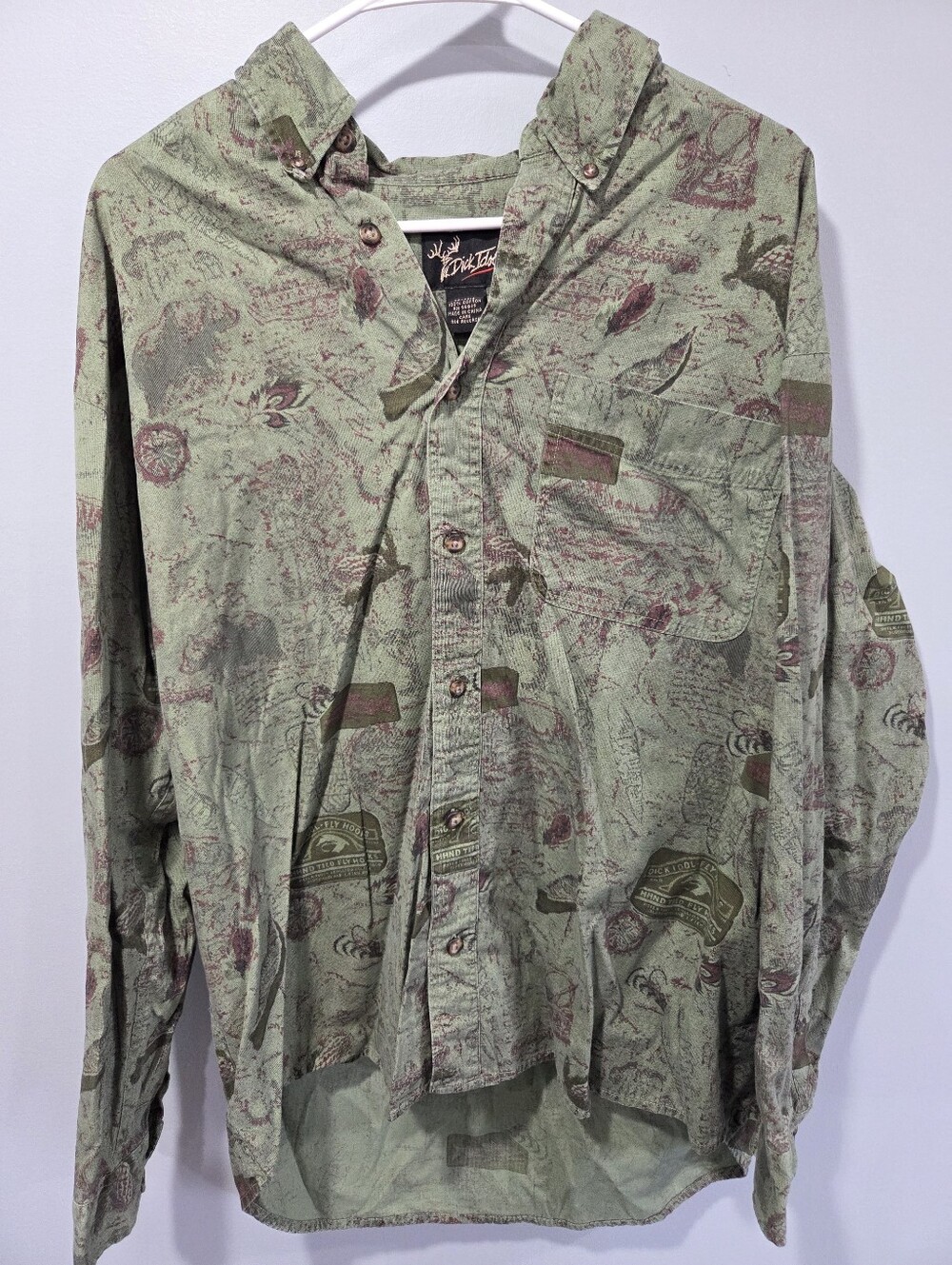 Dick Idol Sportswear Woodsy Green Long Sleeve Shirt Size LARGE